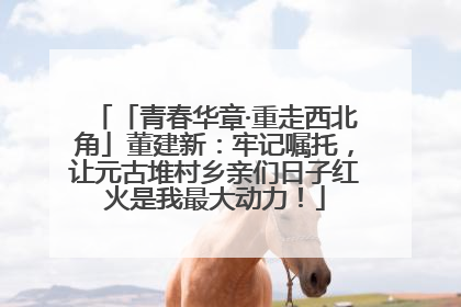 「青春华章·重走西北角」董建新：牢记嘱托，让元古堆村乡亲们日子红火是我最大动力！