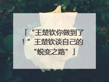 “王楚钦你做到了！”王楚钦谈自己的“蜕变之路”
