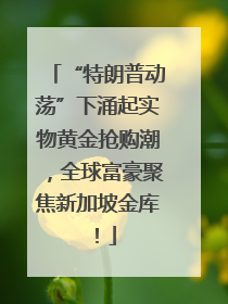 “特朗普动荡”下涌起实物黄金抢购潮，全球富豪聚焦新加坡金库！