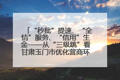 “秒批”提速、“全情”服务、“信用”生金——从“三级跳”看甘肃玉门市优化营商环境的进阶之路