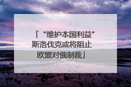 “维护本国利益” 斯洛伐克或将阻止欧盟对俄制裁