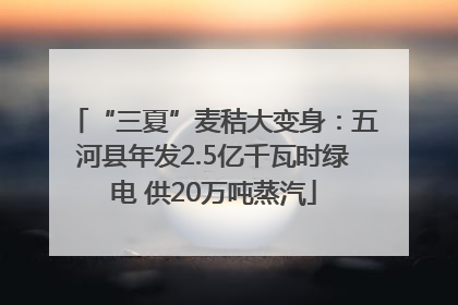 “三夏”麦秸大变身：五河县年发2.5亿千瓦时绿电 供20万吨蒸汽