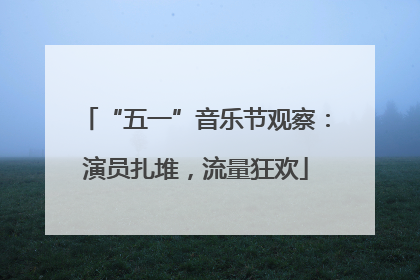 “五一”音乐节观察：演员扎堆，流量狂欢