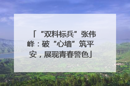 “双料标兵”张伟峰：破“心墙”筑平安，展现青春警色