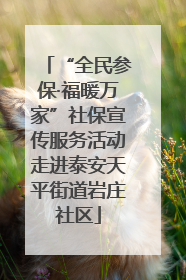 “全民参保·福暖万家”社保宣传服务活动走进泰安天平街道岩庄社区