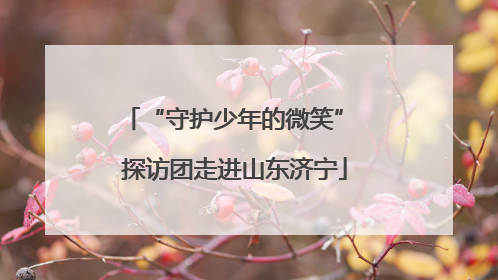 “守护少年的微笑” 探访团走进山东济宁