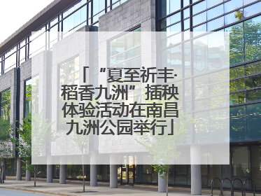 “夏至祈丰·稻香九洲”插秧体验活动在南昌九洲公园举行