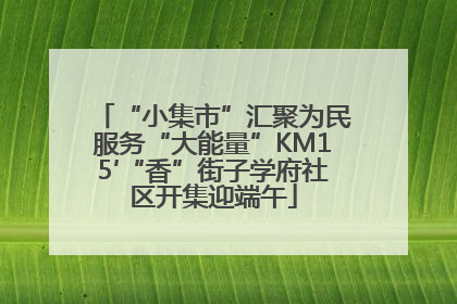 “小集市”汇聚为民服务“大能量”KM15′“香”街子学府社区开集迎端午