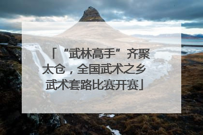 “武林高手”齐聚太仓，全国武术之乡武术套路比赛开赛