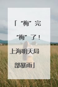 “梅”完“梅”了！上海明天局部暴雨