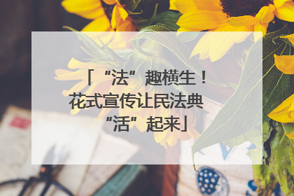 “法”趣横生！花式宣传让民法典“活”起来