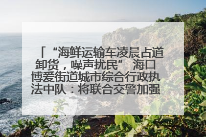 “海鲜运输车凌晨占道卸货，噪声扰民” 海口博爱街道城市综合行政执法中队：将联合交警加强长堤路一带巡逻