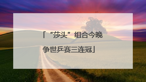 “莎头”组合今晚争世乒赛三连冠