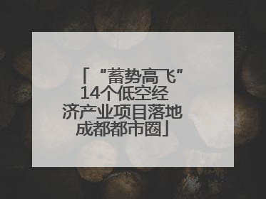 “蓄势高飞” 14个低空经济产业项目落地成都都市圈