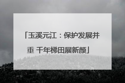 玉溪元江：保护发展并重 千年梯田展新颜