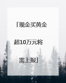 现金买黄金超10万元将需上报
