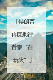 特朗普再度批评普京“在玩火”