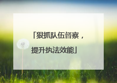 狠抓队伍督察，提升执法效能