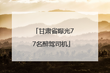 甘肃省曝光77名醉驾司机