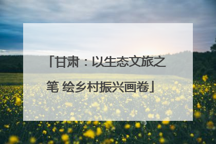 甘肃：以生态文旅之笔 绘乡村振兴画卷