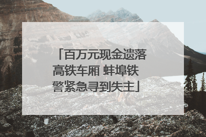 百万元现金遗落高铁车厢 蚌埠铁警紧急寻到失主