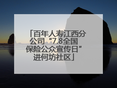 百年人寿江西分公司“7.8全国保险公众宣传日”进何坊社区