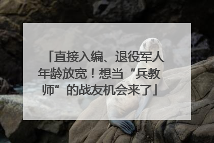 直接入编、退役军人年龄放宽！想当“兵教师”的战友机会来了