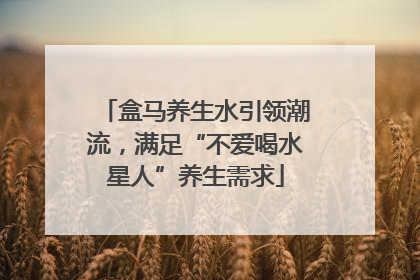盒马养生水引领潮流，满足“不爱喝水星人”养生需求