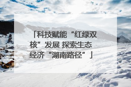 科技赋能“红绿双核”发展 探索生态经济“湖南路径”
