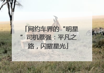 网约车界的“明星”司机蔡强：平凡之路，闪耀星光