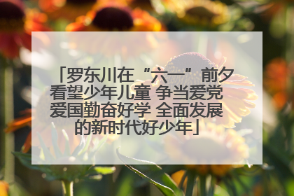 罗东川在“六一”前夕看望少年儿童 争当爱党爱国勤奋好学 全面发展的新时代好少年