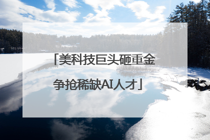 美科技巨头砸重金争抢稀缺AI人才