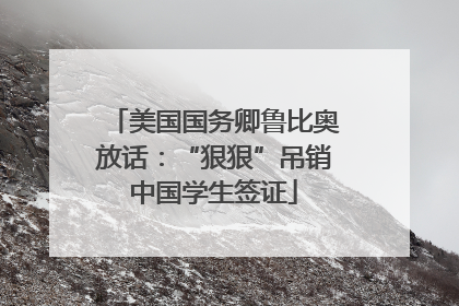 美国国务卿鲁比奥放话：“狠狠”吊销中国学生签证