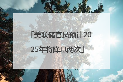 美联储官员预计2025年将降息两次