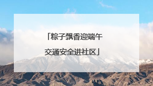粽子飘香迎端午 交通安全进社区