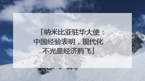 纳米比亚驻华大使：中国经验表明，现代化不光是经济腾飞