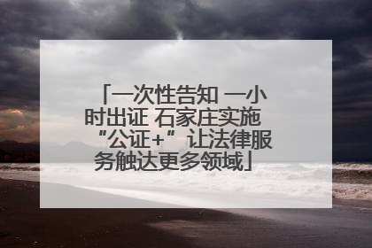 一次性告知 一小时出证 石家庄实施“公证+”让法律服务触达更多领域