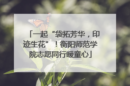 一起“袋拓芳华，印迹生花”！衡阳师范学院志愿同行暖童心