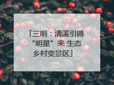 三明：清溪引得“明星”来 生态乡村变景区