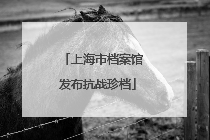 上海市档案馆发布抗战珍档