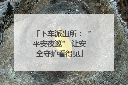 下车派出所：“平安夜巡” 让安全守护看得见
