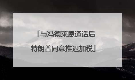与冯德莱恩通话后 特朗普同意推迟加税