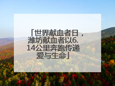 世界献血者日，潍坊献血者以6.14公里奔跑传递爱与生命