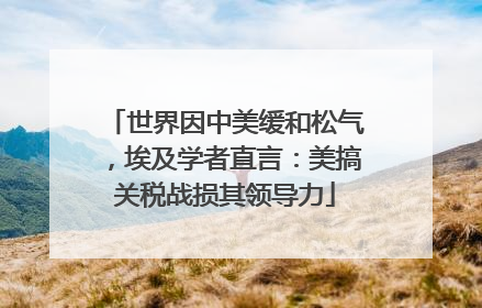 世界因中美缓和松气，埃及学者直言：美搞关税战损其领导力