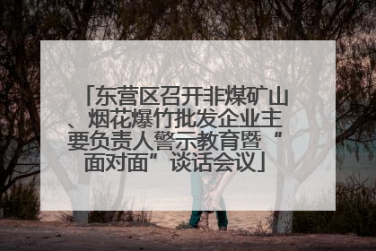 东营区召开非煤矿山、烟花爆竹批发企业主要负责人警示教育暨“面对面”谈话会议