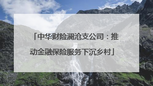 中华财险澜沧支公司：推动金融保险服务下沉乡村