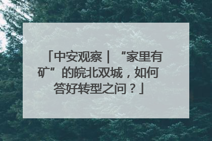 中安观察｜“家里有矿”的皖北双城，如何答好转型之问？