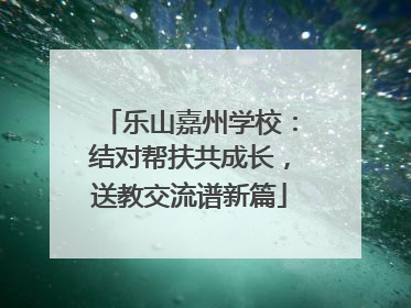 乐山嘉州学校：结对帮扶共成长，送教交流谱新篇