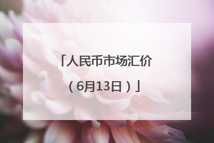 人民币市场汇价（6月13日）