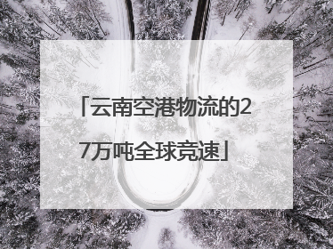 云南空港物流的27万吨全球竞速